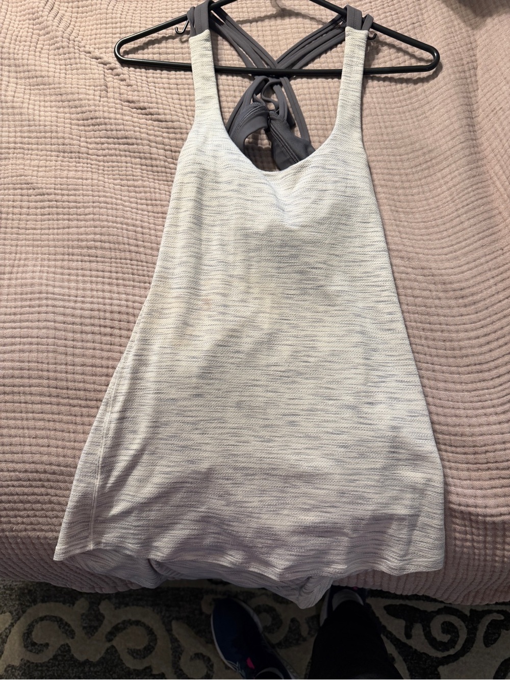 Lululemon Light Gray Layered Tank Top with Strappy Back